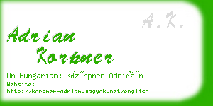 adrian korpner business card